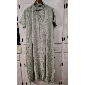 VTG April Too One Size Boho Cottagecore Pleated Floral Print Maxi Dress